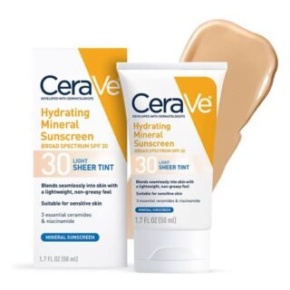 Hydrating Mineral Sunscreen SPF 30 Face Sheer Tint, Shade Light