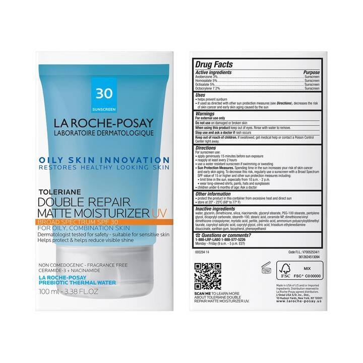 Toleriane Double Repair Matte Face Moisturizer SPF 30 for Oily Skin