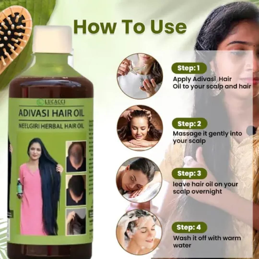Adivasi Hair Oil OUHOE Herbal hair care for scalp cleansing hair loss prevention, and damage repair - Image 3